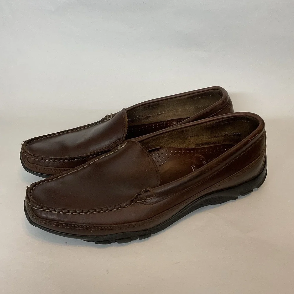 Allen Edmonds Boulder Dark Brown Leather Loafer Shoes Slip‎ On Solid Men Size 9D